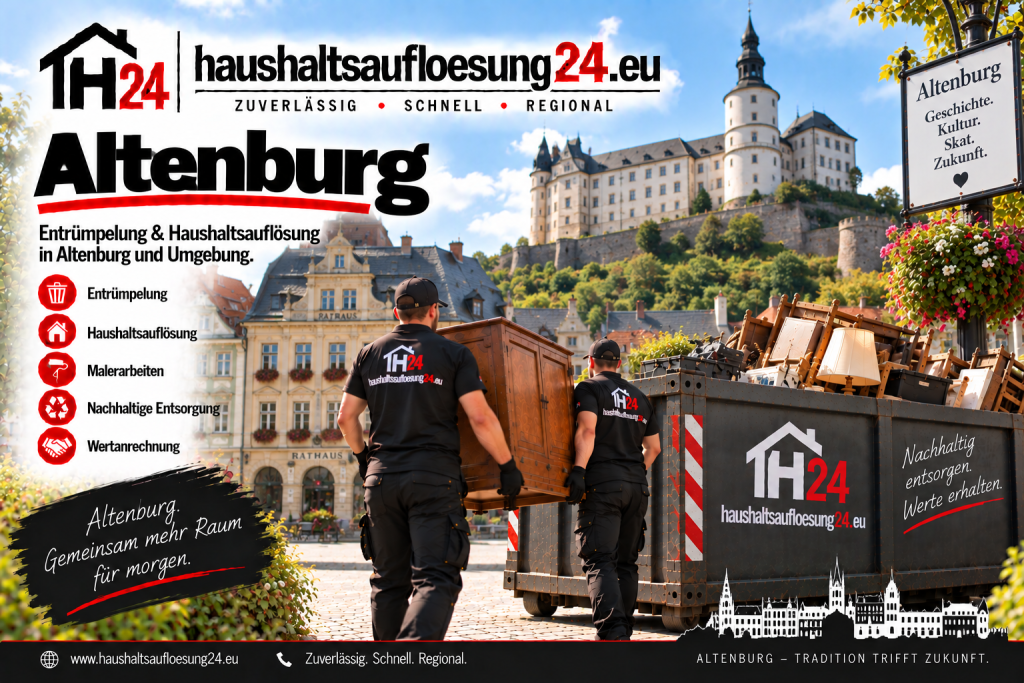 Gestaltetes Altenburg-Motiv zur Haushaltsauflösung und Entrümpelung