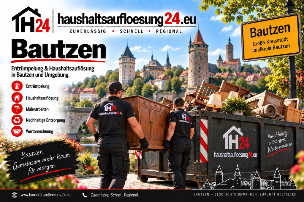 Gestaltetes Bautzen-Motiv zur Haushaltsauflösung und Entrümpelung