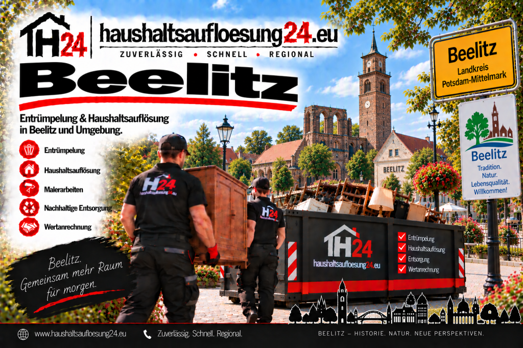 Gestaltetes Beelitz-Motiv zur Haushaltsauflösung und Entrümpelung
