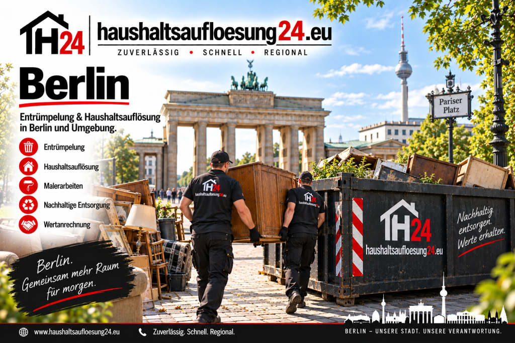 Haushaltsauflösung und Entrümpelung Berlin Haushaltsauflösung24 Gestaltetes Berlin-Motiv zur Haushaltsauflösung und Entrümpelung