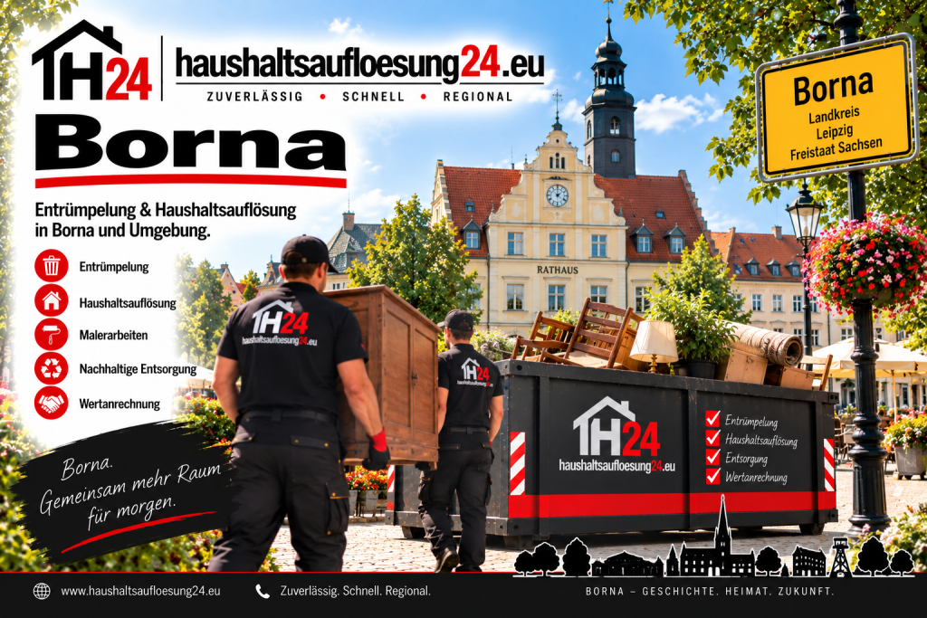 Gestaltetes Borna-Motiv zur Haushaltsauflösung und Entrümpelung