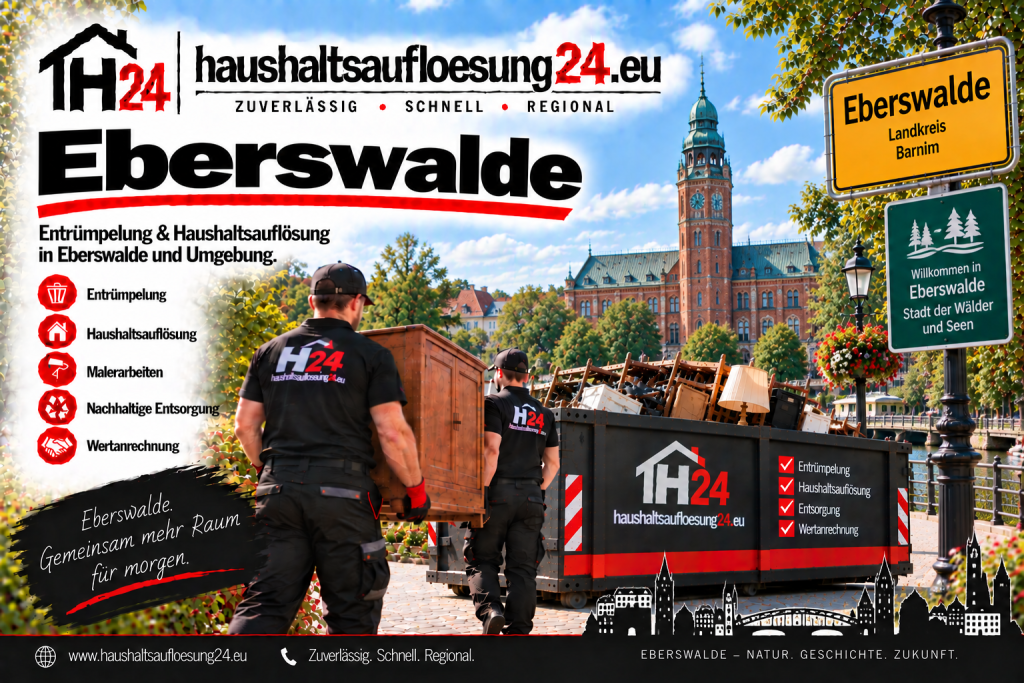 Gestaltetes Eberswalde-Motiv zur Haushaltsauflösung und Entrümpelung