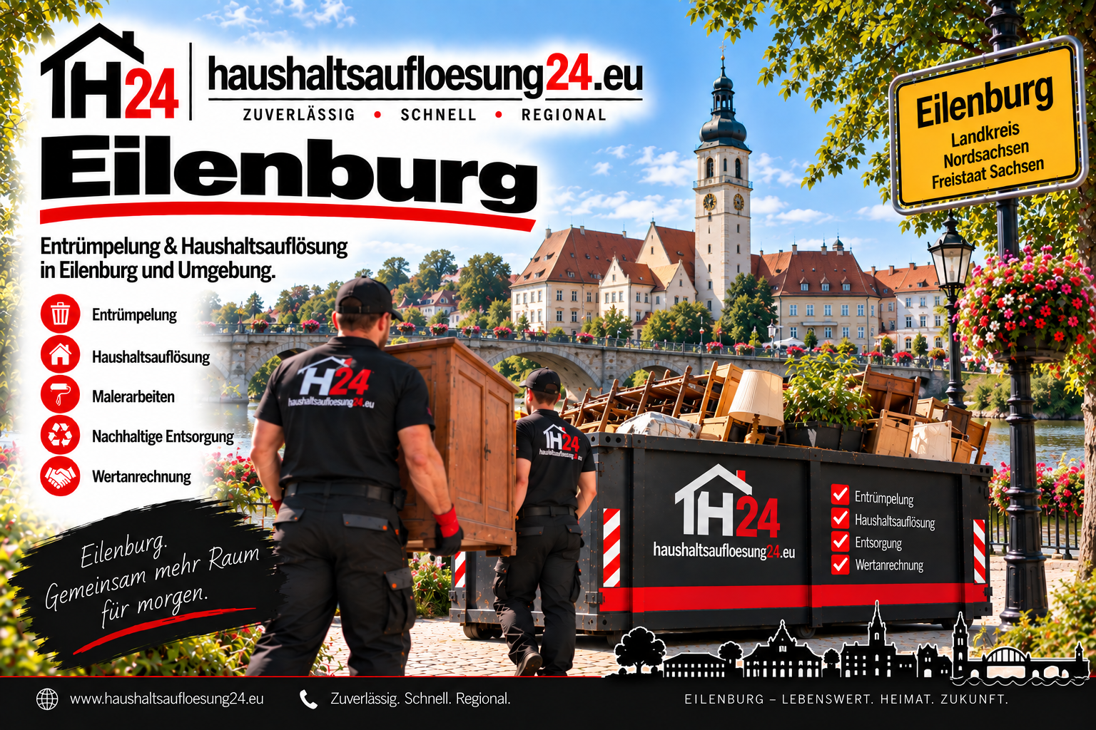 Haushaltsauflösung und Entrümpelung Eilenburg Haushaltsauflösung24 Illustratives Stadtmotiv Eilenburg zur Haushaltsauflösung und Entrümpelung