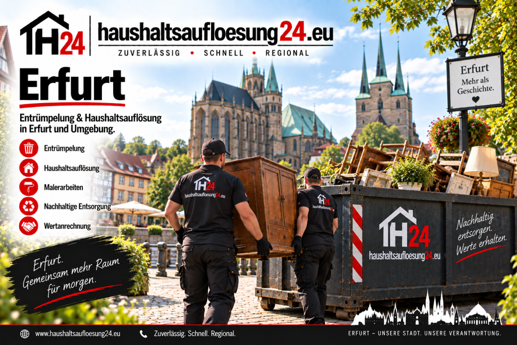 Gestaltetes Erfurt-Motiv zur Haushaltsauflösung und Entrümpelung