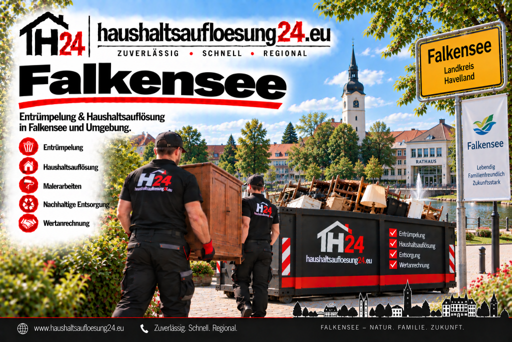 Gestaltetes Falkensee-Motiv zur Haushaltsauflösung und Entrümpelung