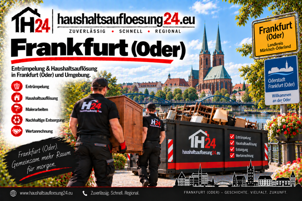 Gestaltetes Frankfurt-Oder-Motiv zur Haushaltsauflösung und Entrümpelung