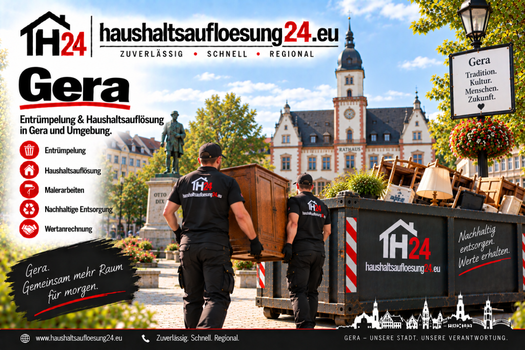 Gera Haushaltsauflösung24 Gestaltetes Gera-Motiv zur Haushaltsauflösung und Entrümpelung