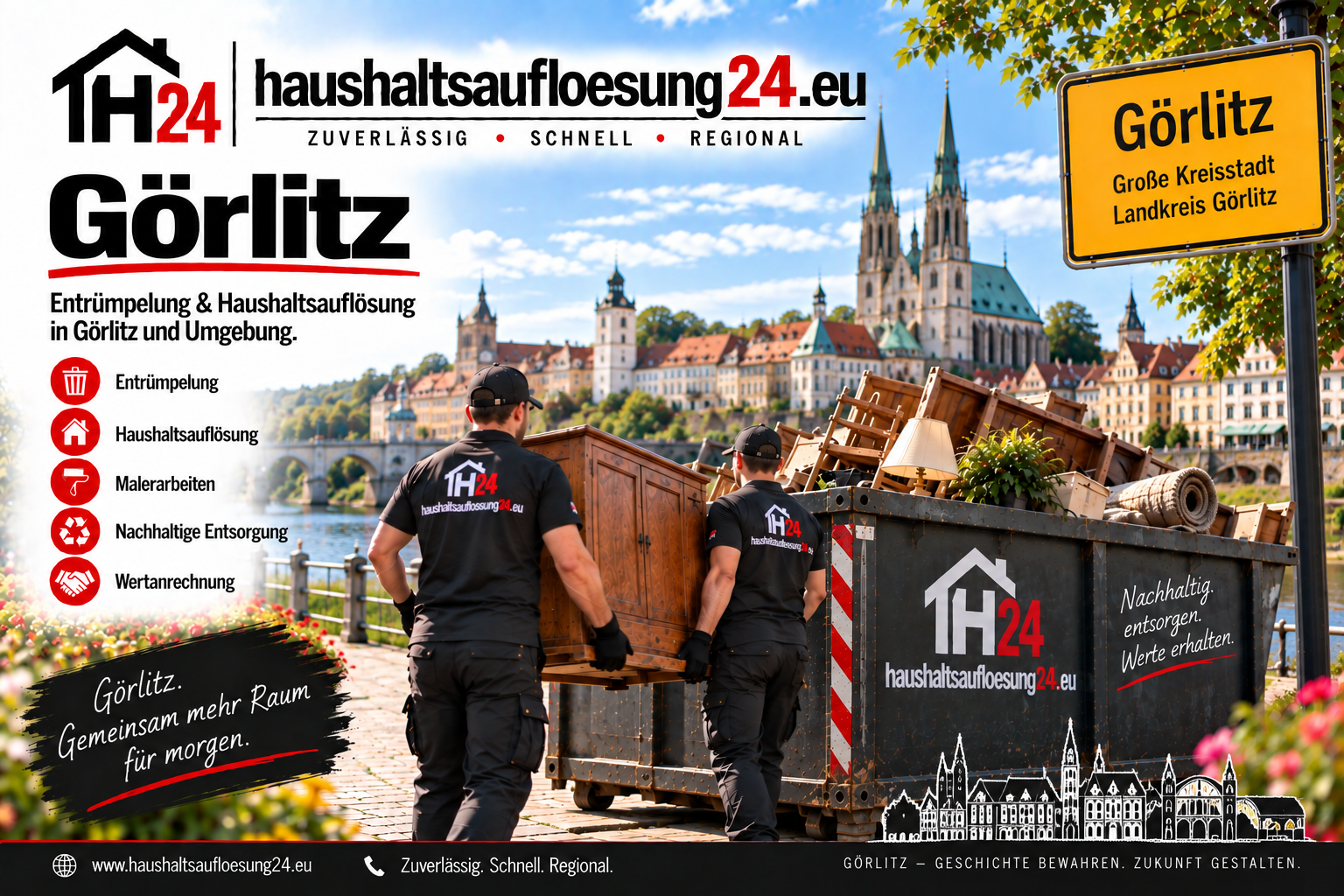 Görlitz Haushaltsauflösung24 Gestaltetes Görlitz-Stadtmotiv zur Haushaltsauflösung und Entrümpelung