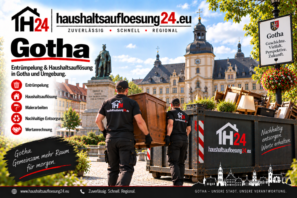 Gotha Haushaltsauflösung24 Gestaltetes Gotha-Motiv zur Haushaltsauflösung und Entrümpelung