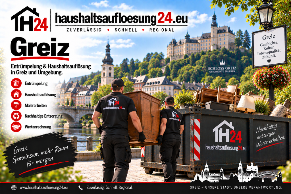 Gestaltetes Greiz-Motiv zur Haushaltsauflösung und Entrümpelung