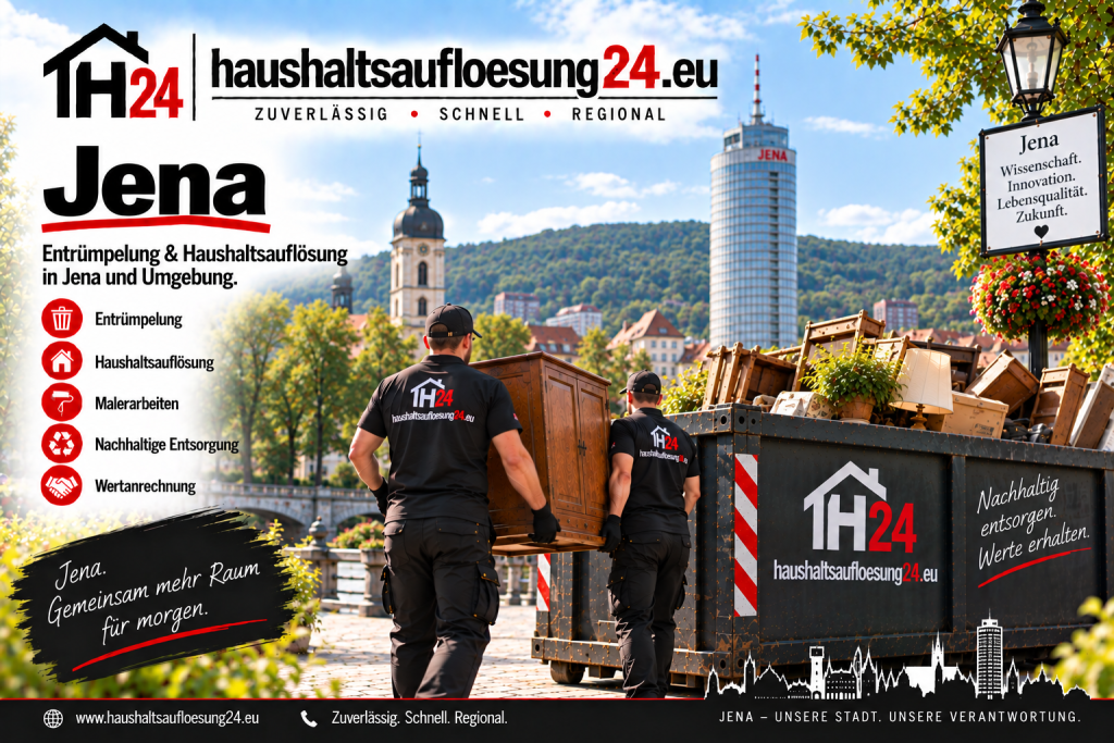 Gestaltetes Jena-Motiv zur Haushaltsauflösung und Entrümpelung