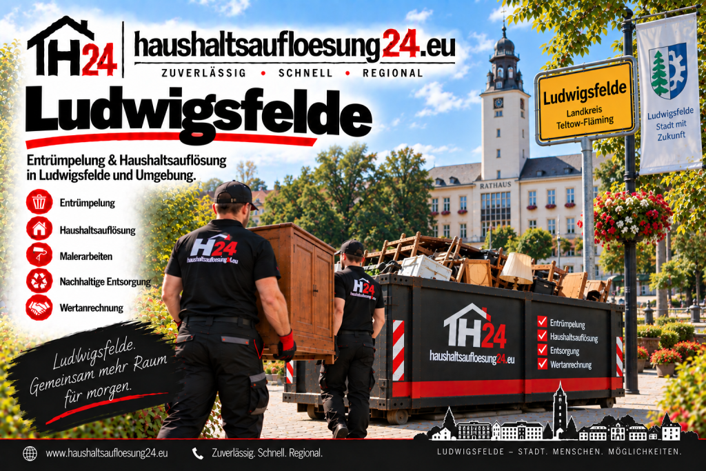 Ludwigsfelde Haushaltsauflösung24 Gestaltetes Ludwigsfelde-Motiv zur Haushaltsauflösung und Entrümpelung