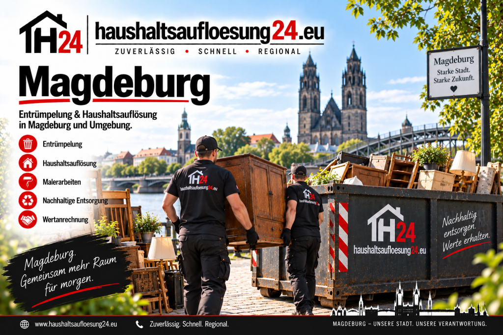 Magdeburg Haushaltsauflösung24 Gestaltetes Magdeburg-Motiv zur Haushaltsauflösung und Entrümpelung