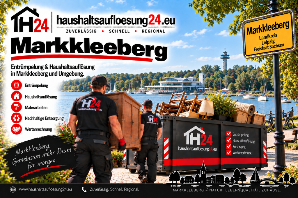 Haushaltsauflösung und Entrümpelung Markkleeberg Haushaltsauflösung24 Gestaltetes Markkleeberg-Motiv zur Haushaltsauflösung und Entrümpelung