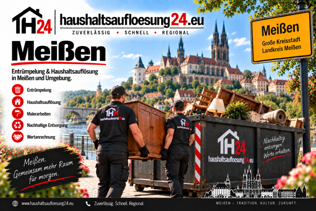 Gestaltetes Meißen-Stadtmotiv zur Haushaltsauflösung und Entrümpelung