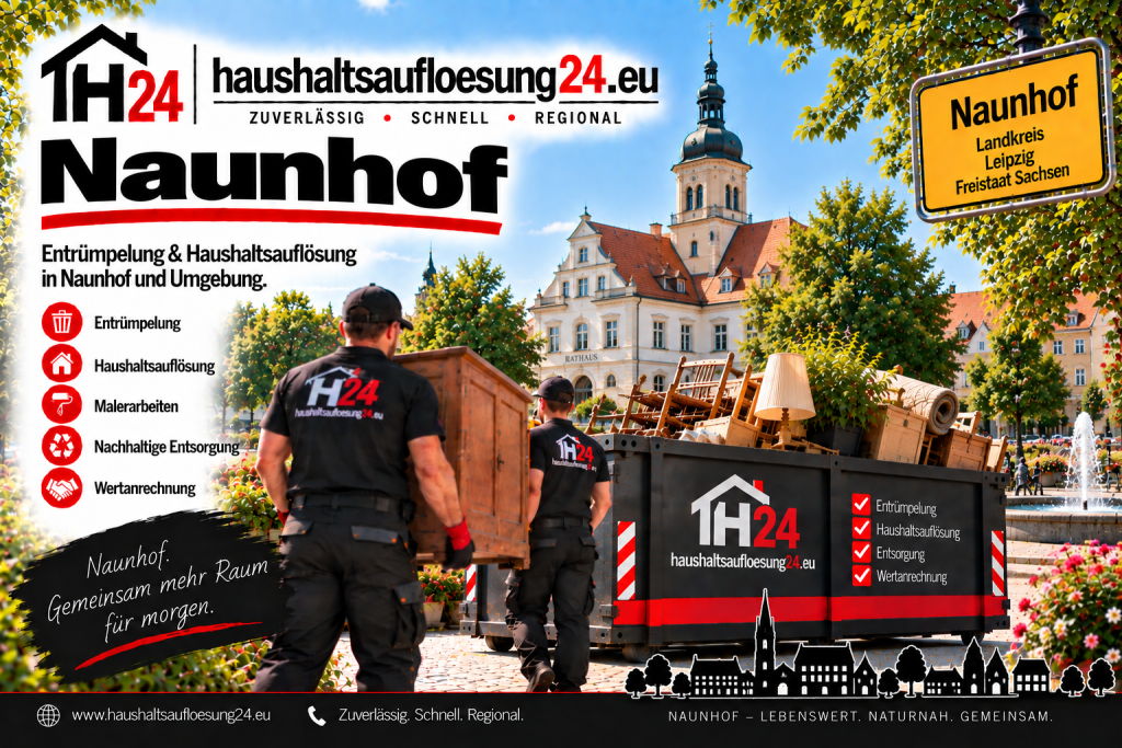 Haushaltsauflösung und Entrümpelung Naunhof Haushaltsauflösung24 Illustratives Naunhof-Stadtmotiv für Haushaltsauflösung und Entrümpelung