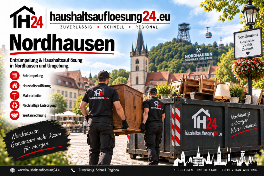 Gestaltetes Nordhausen-Motiv zur Haushaltsauflösung und Entrümpelung