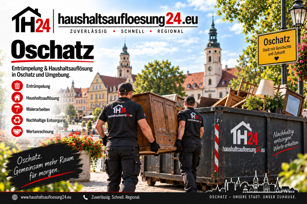Gestaltetes Oschatz-Stadtmotiv zur Haushaltsauflösung und Entrümpelung