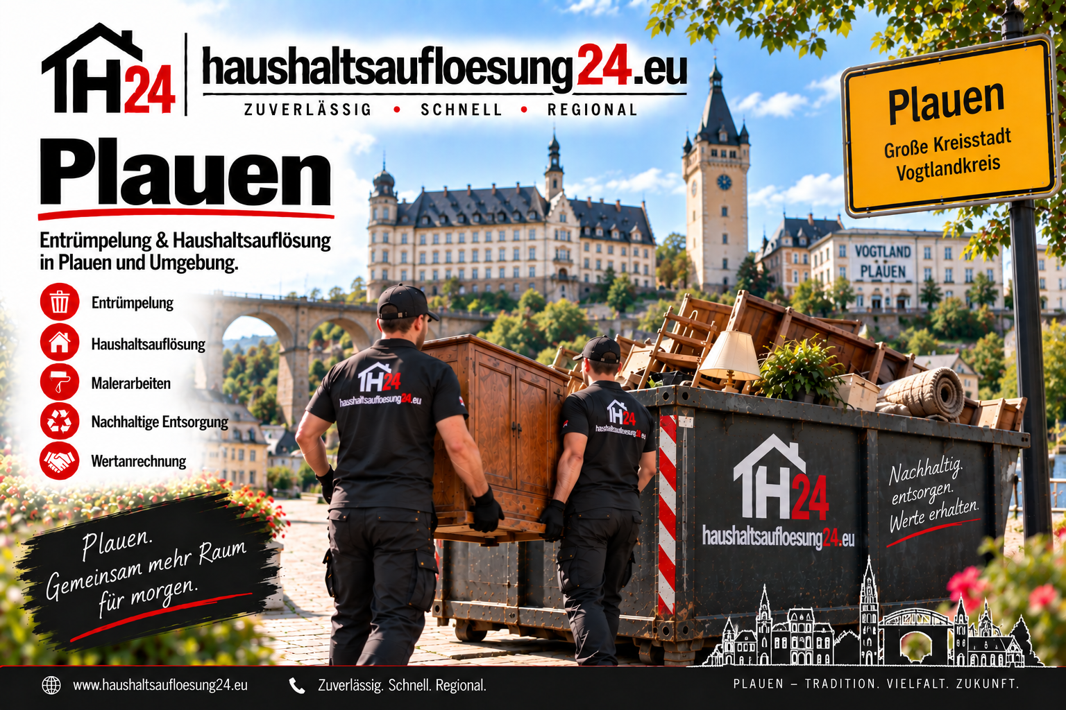 Gestaltetes Stadtmotiv Plauen für Haushaltsauflösung und Entrümpelung