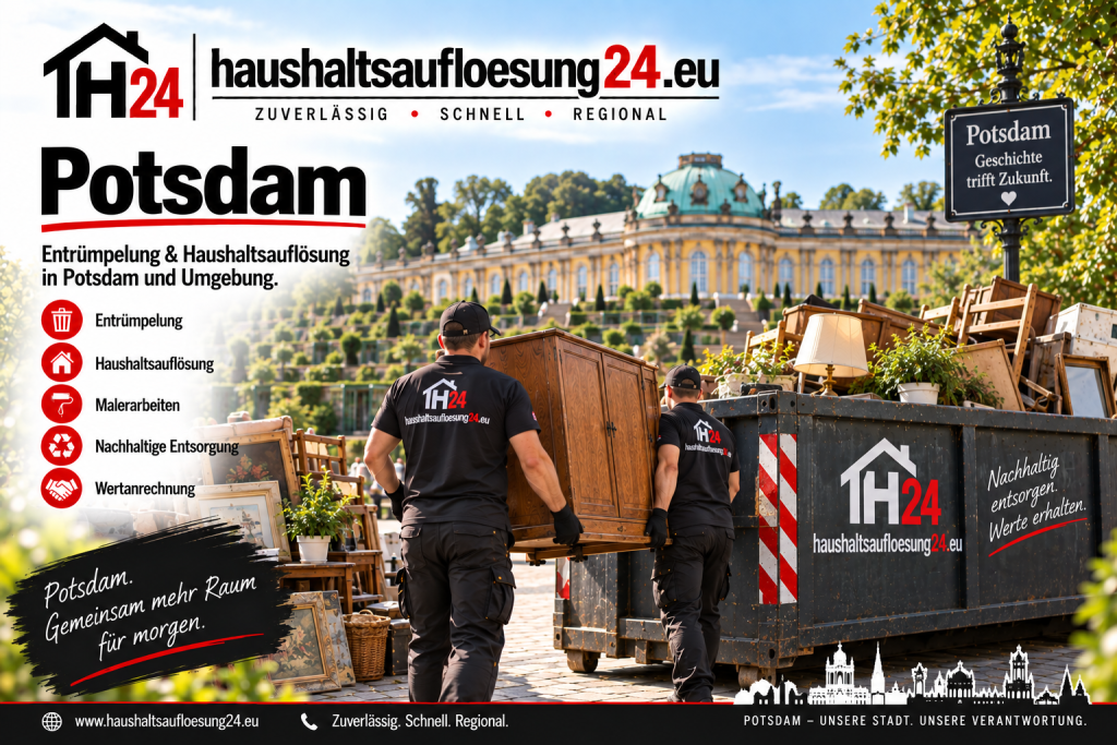 Potsdam Haushaltsauflösung24 Gestaltetes Potsdam-Motiv zur Haushaltsauflösung und Entrümpelung
