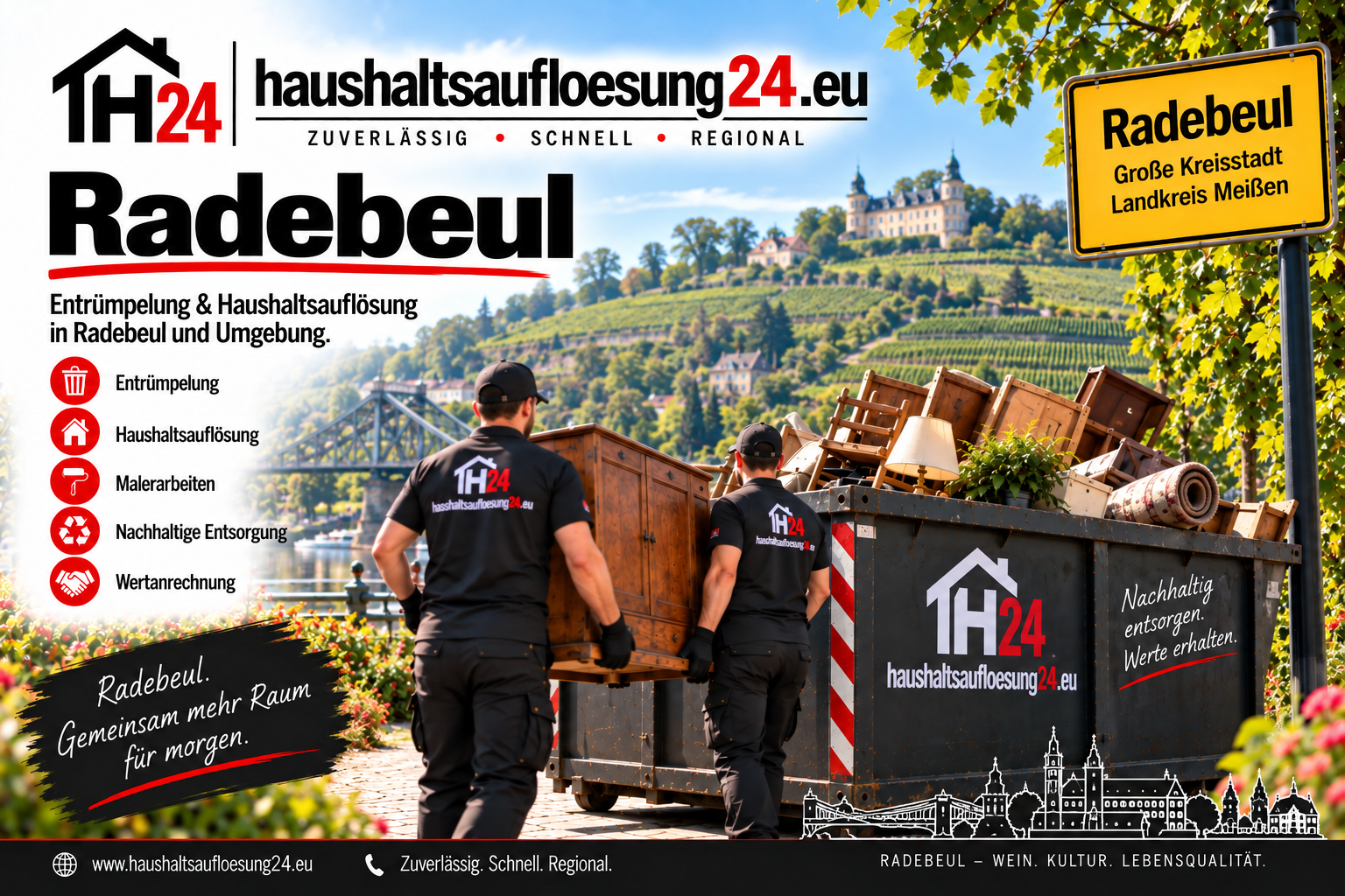 Illustratives Stadtmotiv Radebeul zur Haushaltsauflösung und Entrümpelung
