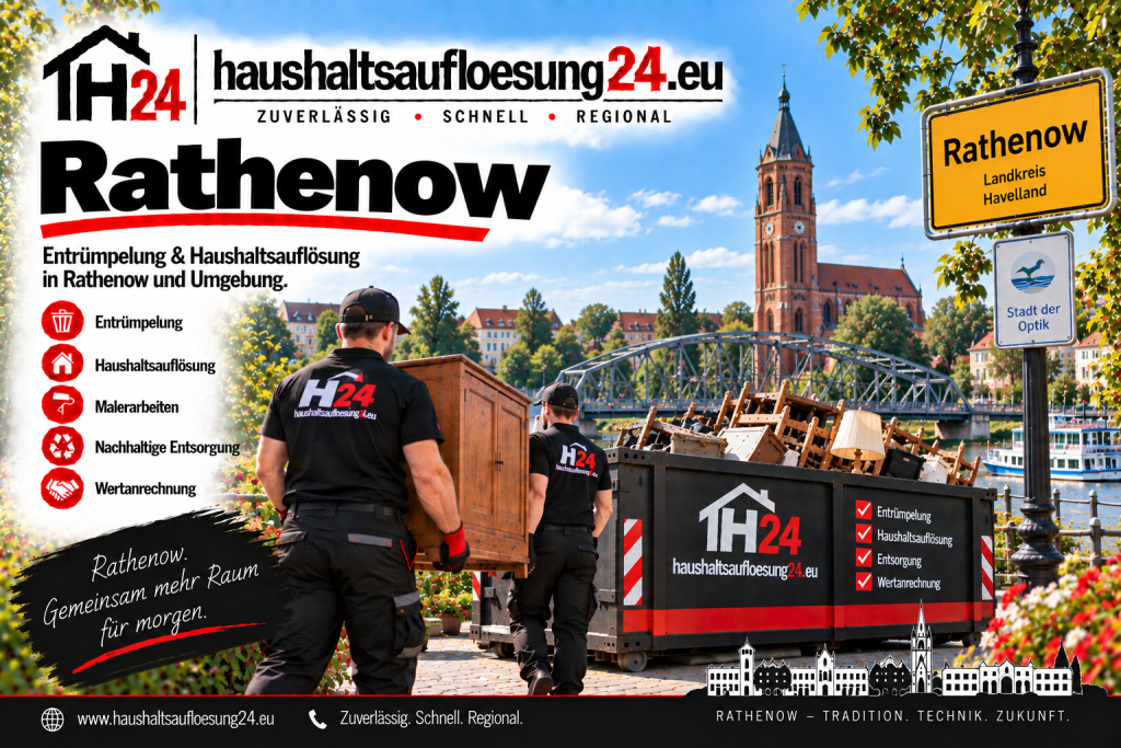 Gestaltetes Rathenow-Motiv zur Haushaltsauflösung und Entrümpelung