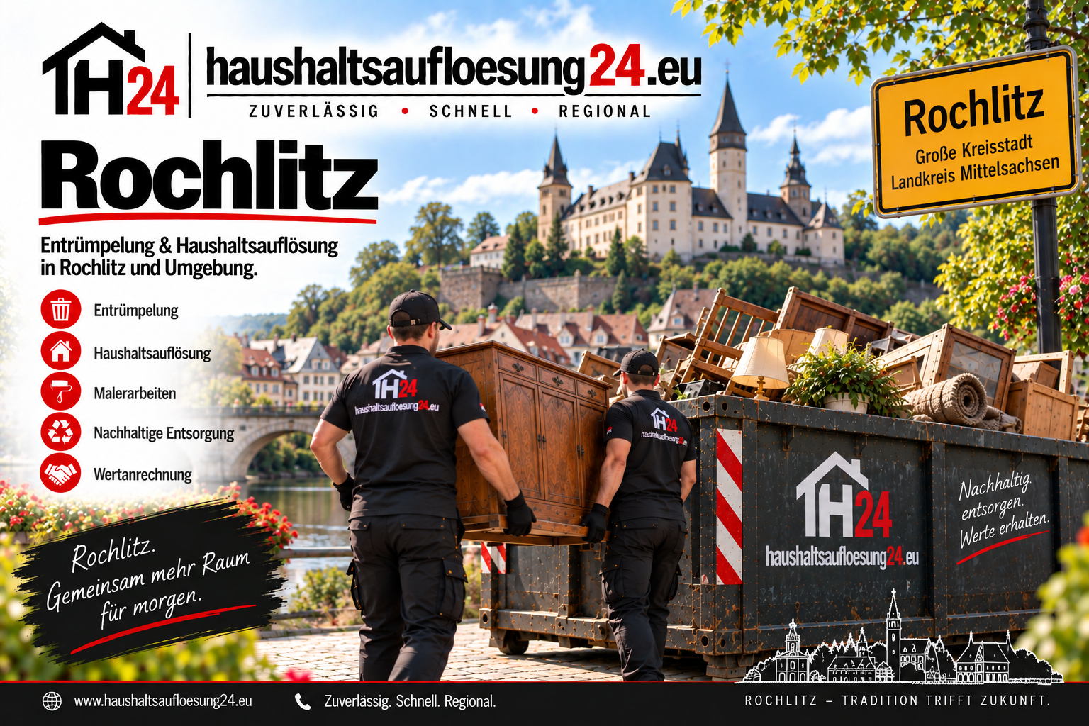 Rochlitz Haushaltsauflösung24 Illustratives Stadtmotiv Rochlitz zur Haushaltsauflösung und Entrümpelung