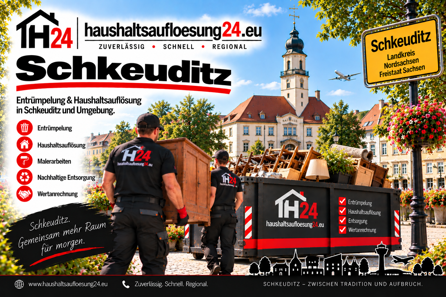 Haushaltsauflösung und Entrümpelung Schkeuditz Haushaltsauflösung24 Gestaltetes Stadtmotiv Schkeuditz zur Haushaltsauflösung und Entrümpelung