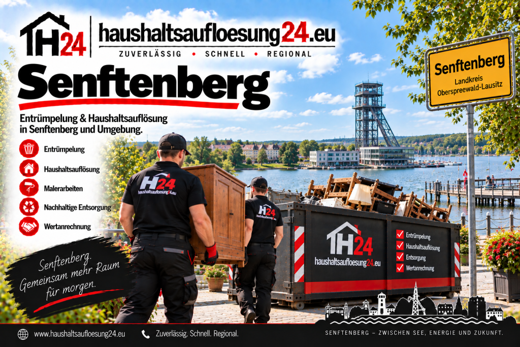 Gestaltetes Senftenberg-Motiv zur Haushaltsauflösung und Entrümpelung
