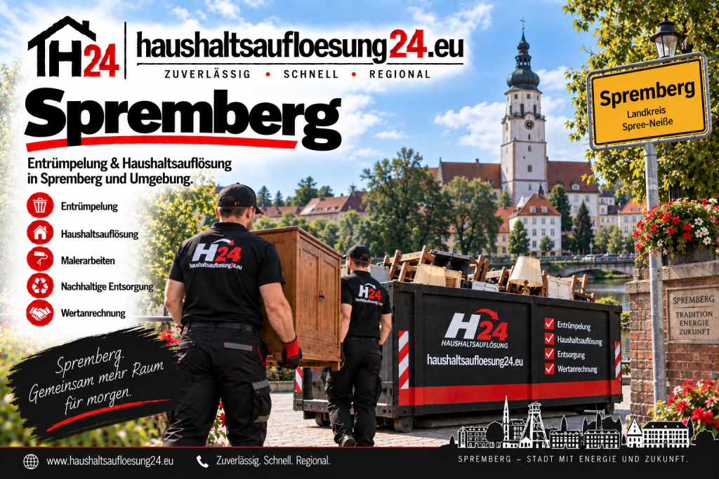 Gestaltetes Spremberg-Motiv zur Haushaltsauflösung und Entrümpelung