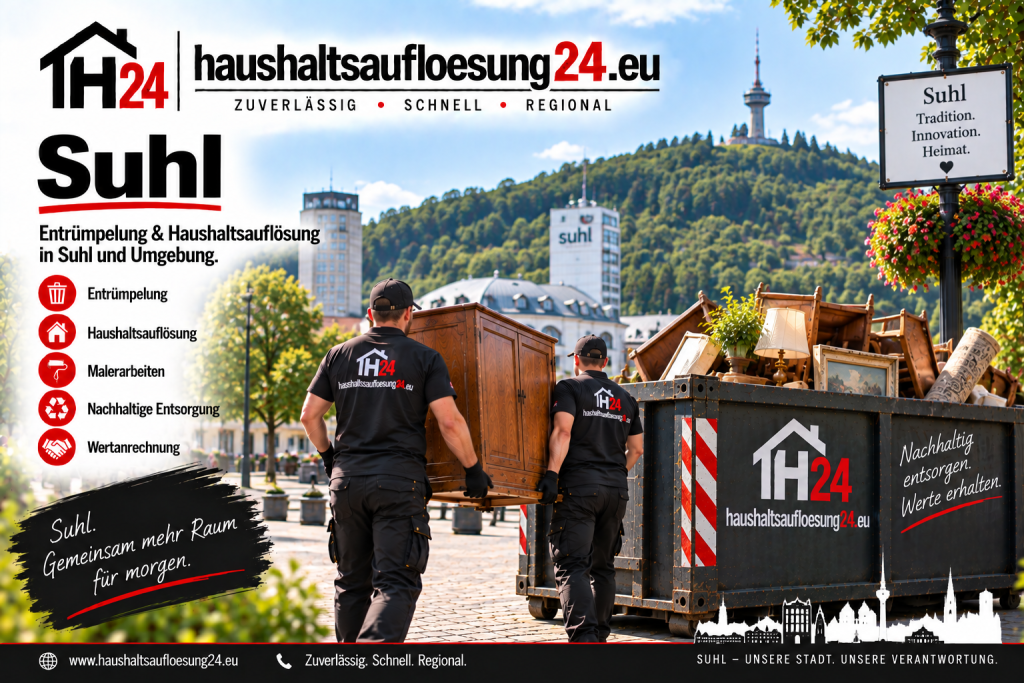 Suhl Haushaltsauflösung24 Gestaltetes Suhl-Motiv zur Haushaltsauflösung und Entrümpelung
