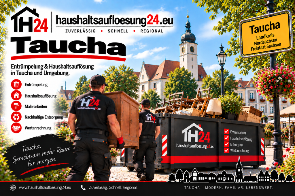 Illustratives Stadtmotiv Taucha zur Haushaltsauflösung und Entrümpelung