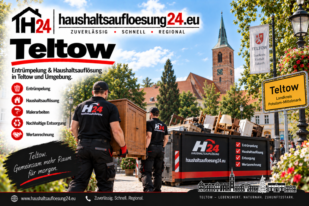 Gestaltetes Stadtmotiv Teltow zur Haushaltsauflösung und Entrümpelung