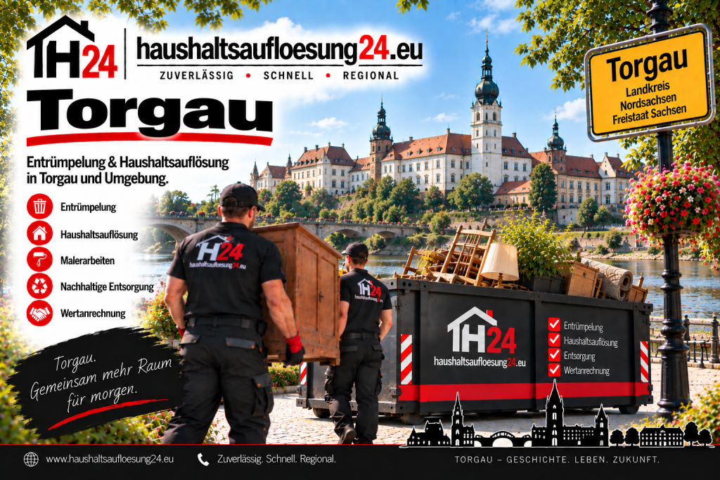 Gestaltetes Torgau-Motiv zur Haushaltsauflösung und Entrümpelung
