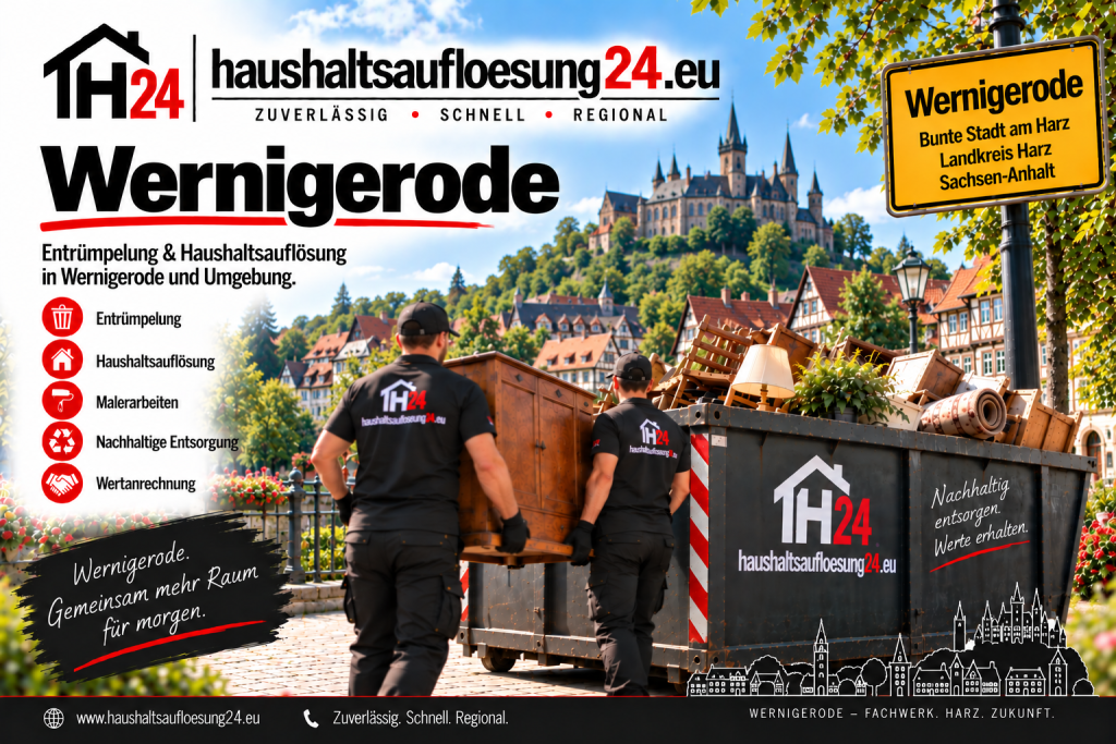 Gestaltetes Stadtmotiv Wernigerode zur Haushaltsauflösung und Entrümpelung
