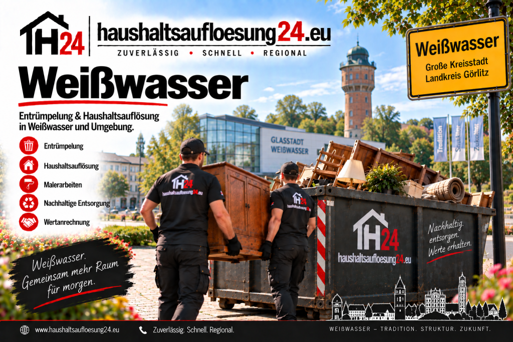 Illustratives Stadtmotiv Weißwasser/O.L. für Haushaltsauflösung und Entrümpelung