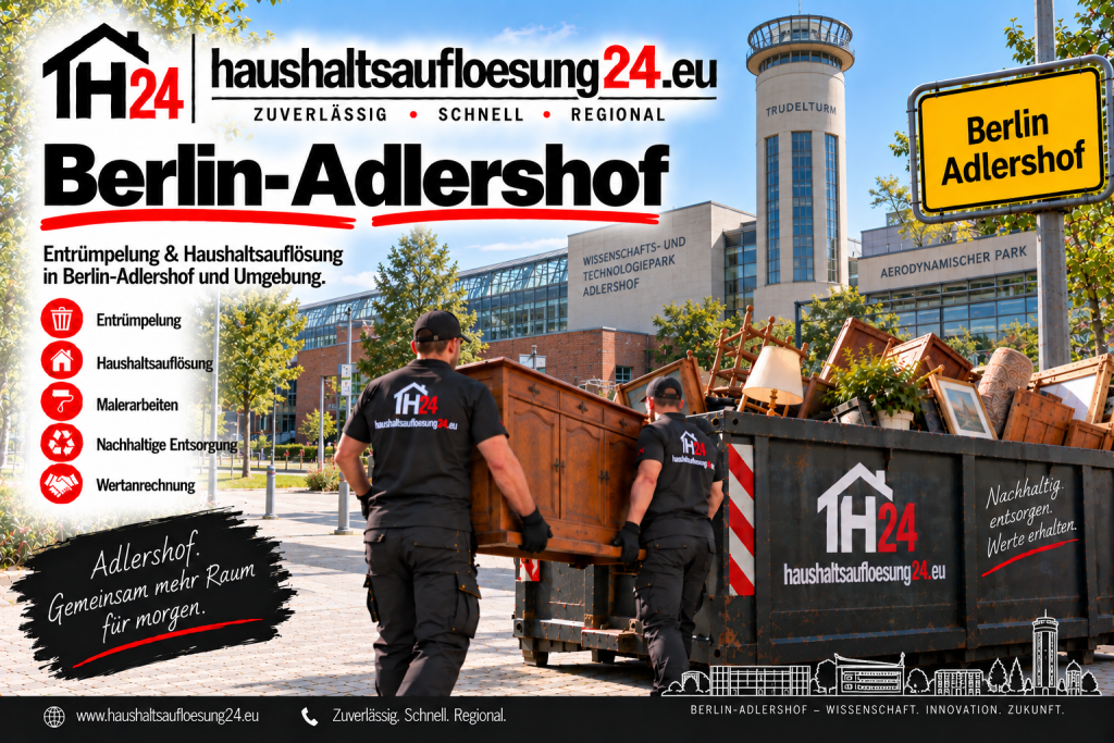 Gestaltetes Berlin-Adlershof-Motiv zur Haushaltsauflösung und Entrümpelung