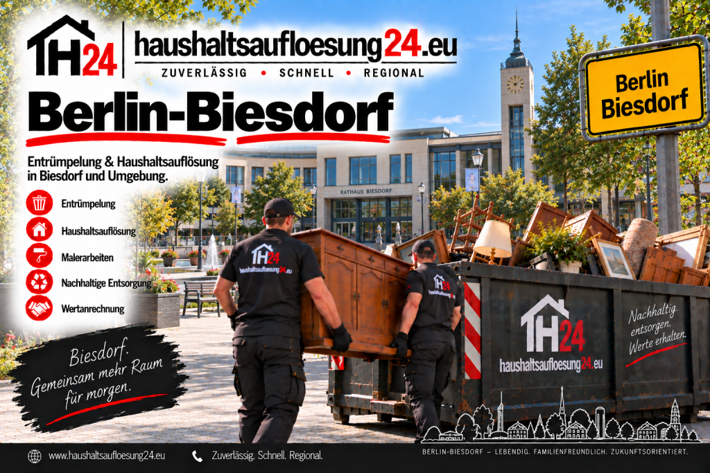 BerlinBiesdorf Haushaltsauflösung24 Gestaltetes Berlin-Biesdorf-Motiv zur Haushaltsauflösung und Entrümpelung