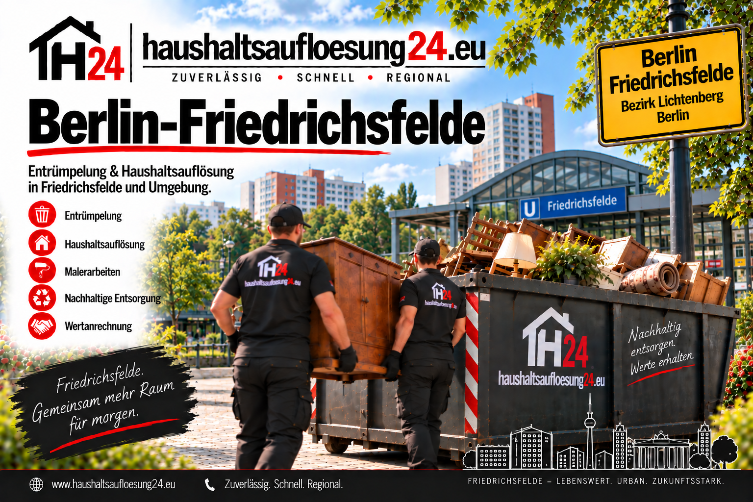 BerlinFriedrichsfelde Haushaltsauflösung24 Illustratives Stadtmotiv Berlin-Friedrichsfelde zur Haushaltsauflösung und Entrümpelung
