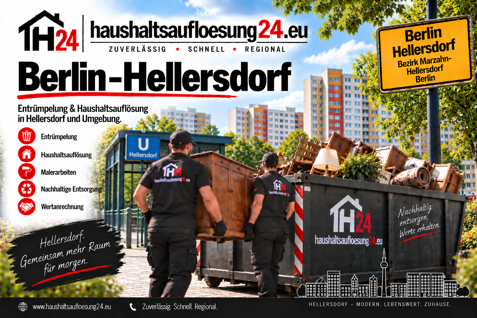 BerlinHellersdorf Haushaltsauflösung24 Illustratives Stadtmotiv Berlin-Hellersdorf zur Haushaltsauflösung und Entrümpelung
