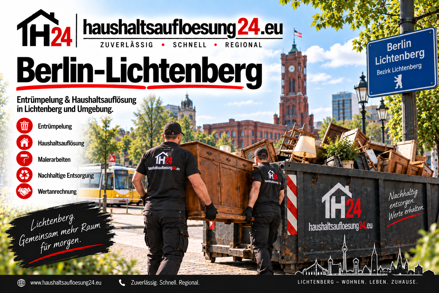BerlinLichtenberg Haushaltsauflösung24 Illustratives Stadtmotiv Berlin-Lichtenberg zur Haushaltsauflösung und Entrümpelung
