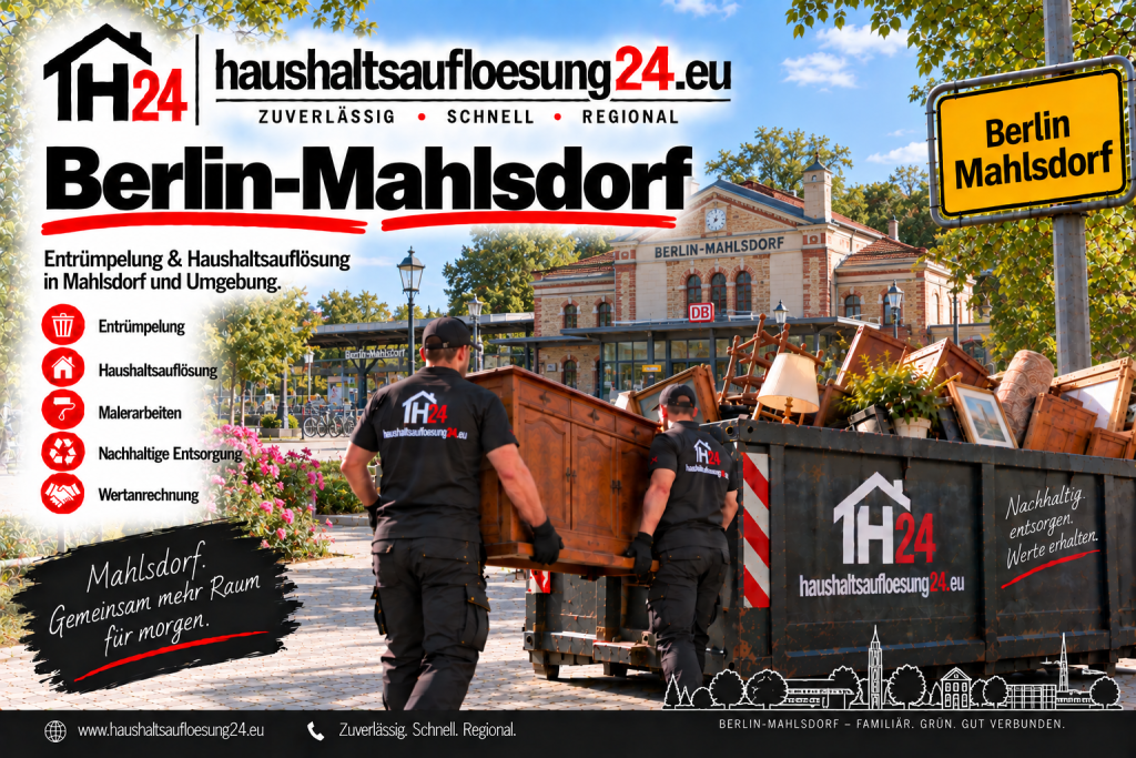 Gestaltetes Berlin-Mahlsdorf-Motiv zur Haushaltsauflösung und Entrümpelung