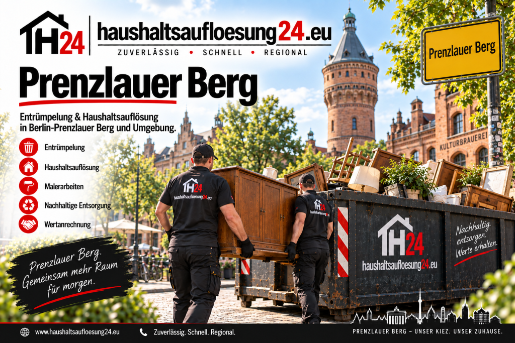 BerlinPrenzlauerBerg Haushaltsauflösung24 Illustratives Stadtmotiv Berlin-Prenzlauer Berg zur Haushaltsauflösung und Entrümpelung