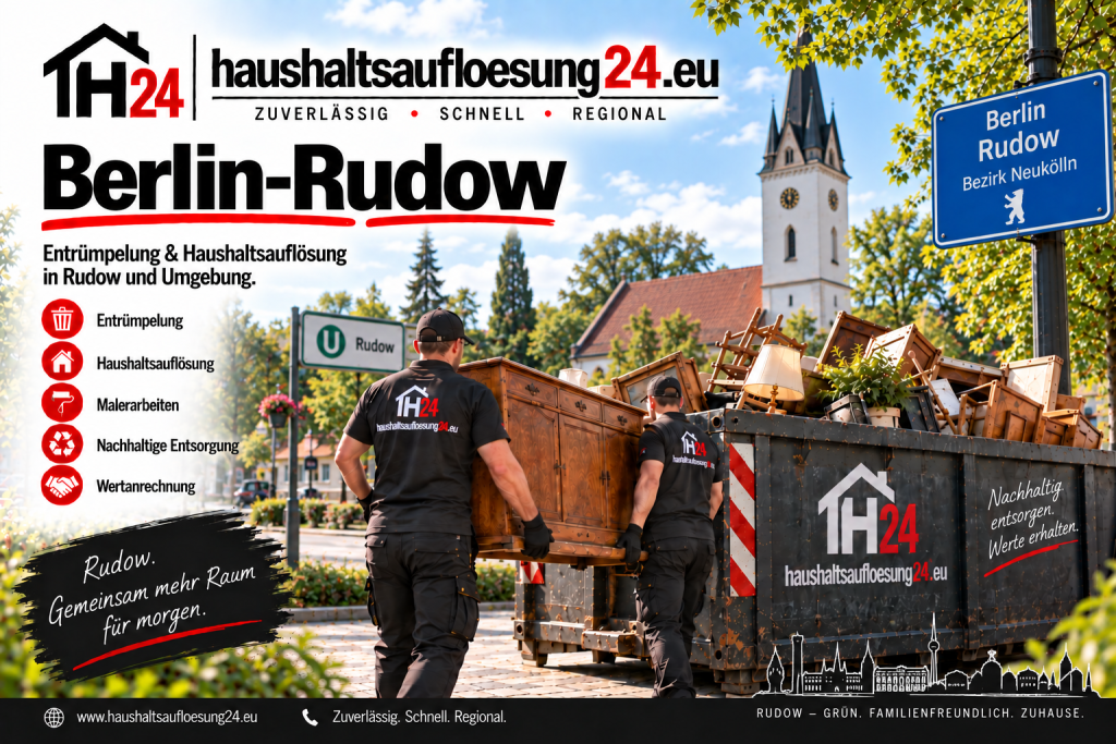 BerlinRudow Haushaltsauflösung24 Illustratives Stadtmotiv Berlin-Rudow zur Haushaltsauflösung und Entrümpelung