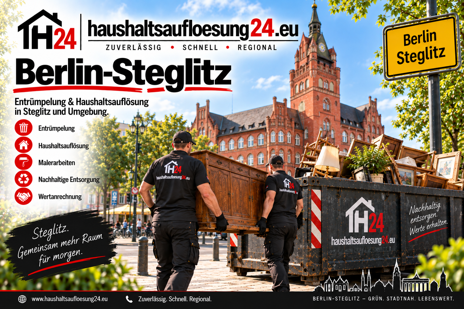BerlinSteglitz Haushaltsauflösung24 Illustratives Stadtmotiv Berlin-Steglitz zur Haushaltsauflösung und Entrümpelung