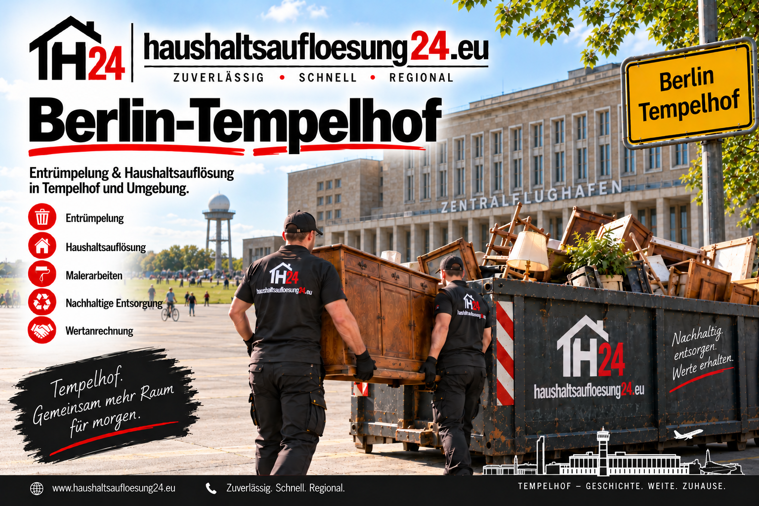 Illustratives Stadtmotiv Berlin-Tempelhof zur Haushaltsauflösung und Entrümpelung