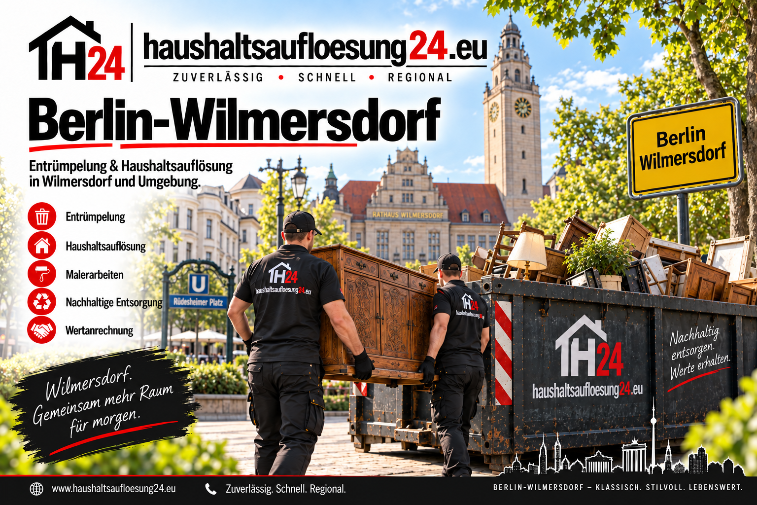BerlinWilmersdorf Haushaltsauflösung24 Illustratives Stadtmotiv Berlin-Wilmersdorf zur Haushaltsauflösung und Entrümpelung