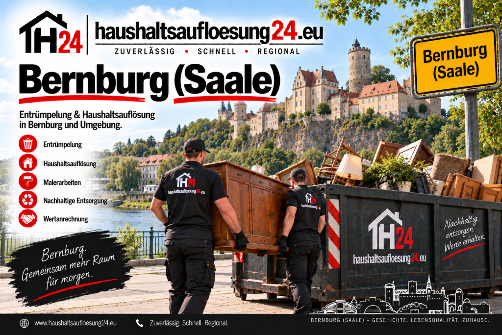 Bernburg Haushaltsauflösung24 Illustratives Stadtmotiv Bernburg (Saale) zur Haushaltsauflösung und Entrümpelung