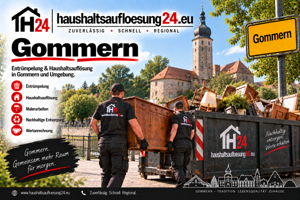 Illustratives Stadtmotiv Gommern zur Haushaltsauflösung und Entrümpelung